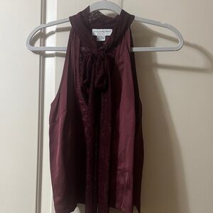 Never Fully Dressed Deep Burgundy Halter Top
